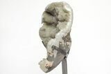 Sparkling, Green Druzy Quartz Geode Section on Metal Stand #209162-3